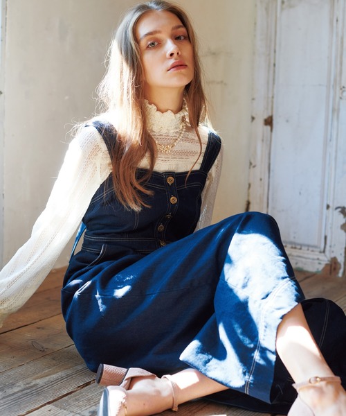 Supreme.La.La.(シュープリームララ)の「ワイドコンビネゾン(つなぎ/オールインワン)」|インディゴブルー