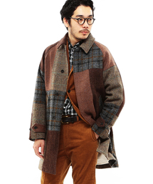 BEAMS PLUS | BEAMS PLUS / パッチワーク ステンカラーコート(Harris Tweed)(ステンカラーコート)
