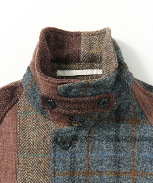 ⭐︎希少BEAMS＋Harris Tweedパッチワークステンカラーコート