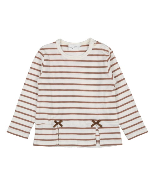 Will Mery（ウイルメリィ）の「柄込みＴシャツ（Tシャツ/カットソー・キッズ・ホワイト/ブラウン・100/110/120/130/140/80/90/95）」の5枚目の写真
