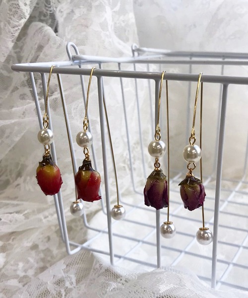 apres jour（アプレジュール）の「【apres jour×ARIAZ】ローズパールピアス（ピアス（両耳用）・レディース・パープル/レッド/ピンク/ボルドー/ラベンダー・FREE）」の16枚目の写真