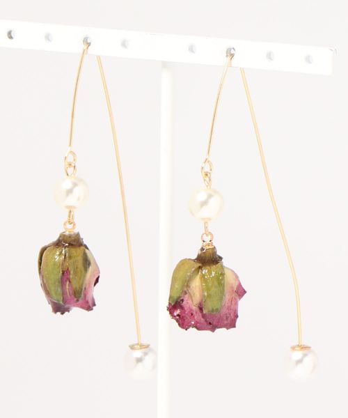 apres jour（アプレジュール）の「【apres jour×ARIAZ】ローズパールピアス（ピアス（両耳用）・レディース・パープル/レッド/ピンク/ボルドー/ラベンダー・FREE）」の6枚目の写真