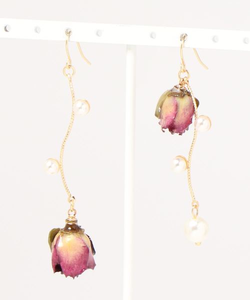 apres jour（アプレジュール）の「【apres jour×ARIAZ】ローズパールピアス（ピアス（両耳用）・レディース・パープル/レッド/ピンク/ボルドー/ラベンダー・FREE）」の17枚目の写真