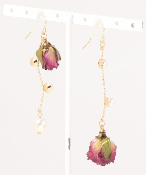 apres jour（アプレジュール）の「【apres jour×ARIAZ】ローズパールピアス（ピアス（両耳用）・レディース・パープル/レッド/ピンク/ボルドー/ラベンダー・FREE）」の14枚目の写真