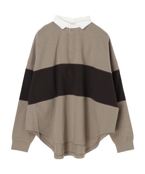 AMERICAN HOLIC(アメリカンホリック)の「衿付きラガーBIGカットプルオーバー*(Tシャツ/カットソー・レディース・グレー系その他/ベージュ/モカ/ネイビー・M/L)」の6枚目の写真