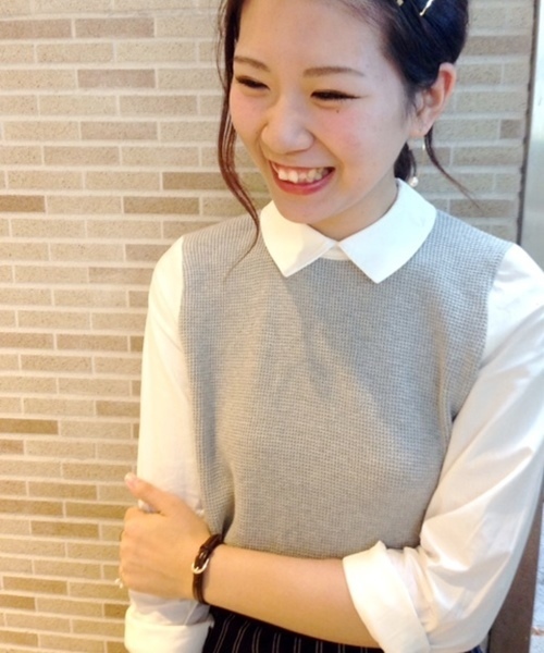 Chico（チコ）の「ベスト重ねSH（ニット/セーター・レディース・ブルー/ネイビー/グレー/ホワイト・FREE）」の3枚目の写真