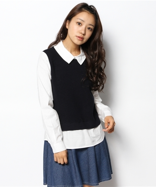 Chico（チコ）の「ベスト重ねSH（ニット/セーター・レディース・ブルー/ネイビー/グレー/ホワイト・FREE）」の17枚目の写真