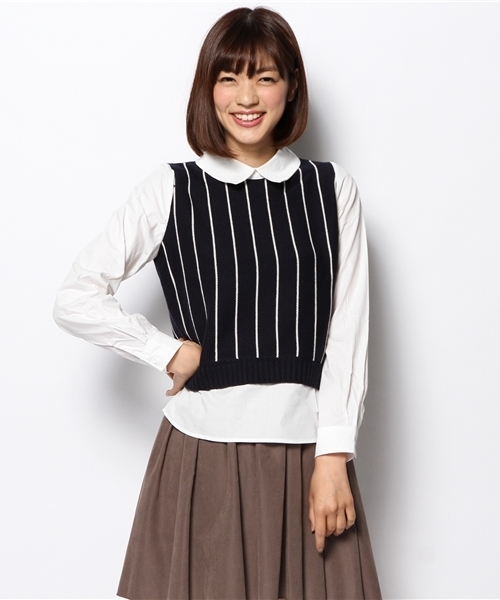 Chico（チコ）の「ベスト重ねSH（ニット/セーター・レディース・ブルー/ネイビー/グレー/ホワイト・FREE）」の13枚目の写真