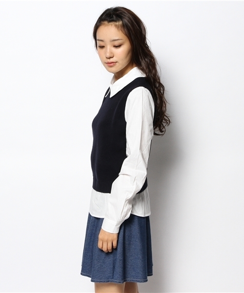 Chico（チコ）の「ベスト重ねSH（ニット/セーター・レディース・ブルー/ネイビー/グレー/ホワイト・FREE）」の7枚目の写真