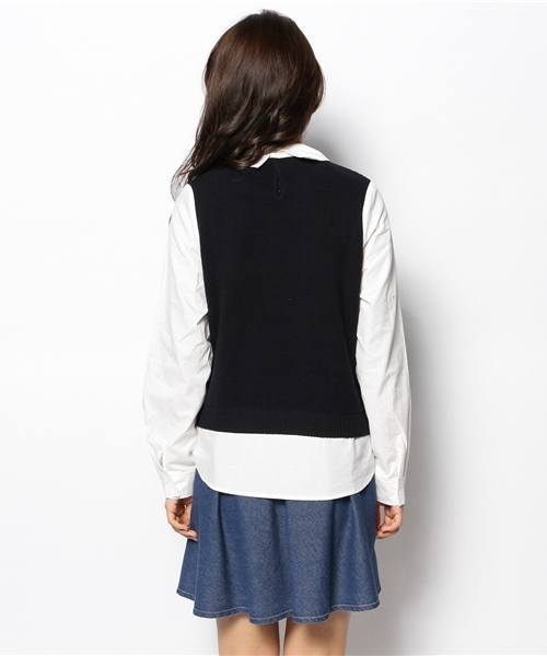 Chico（チコ）の「ベスト重ねSH（ニット/セーター・レディース・ブルー/ネイビー/グレー/ホワイト・FREE）」の8枚目の写真