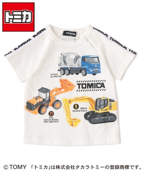 Kladskap クレードスコープ の トミカ 工事現場働く乗り物プリント半袖tシャツ Tシャツ カットソー Wear