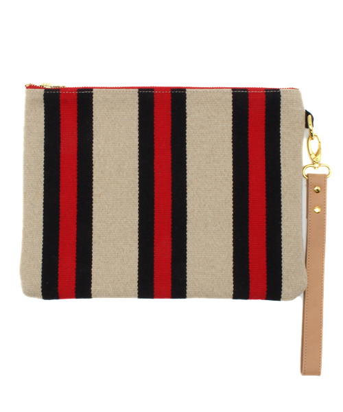 SHIPS for women(シップスフォーウィメン)の「ストライプ クラッチ(クラッチバッグ・レディース・ネイビー/ダークブルー・ONE SIZE)」の1枚目の写真