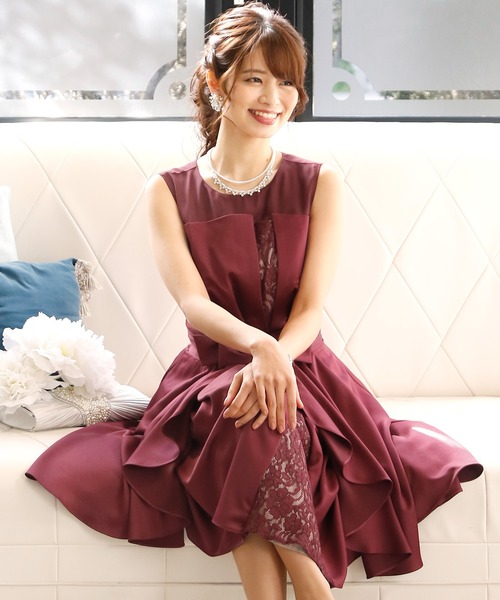 結婚式ワンピースドレスミニ丈とノースリーブ2wayフォーマル ドレス Pourvous プールヴー のファッション通販 Zozotown