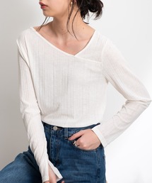 Aunt Marie's | AUNT MARIE’S　シアーリブアシメトップス(Tシャツ/カットソー)