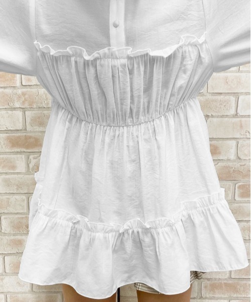 apres jour（アプレジュール）の「フリルハイネックチュニック【ZOZOTOWN限定アイテム】（シャツ/ブラウス・レディース・ライトブルー/ベージュ/オフホワイト・フリー）」の10枚目の写真