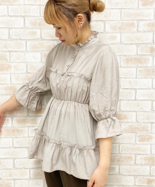 apres jour（アプレジュール）の「フリルハイネックチュニック【ZOZOTOWN限定アイテム】（シャツ/ブラウス・レディース・ライトブルー/ベージュ/オフホワイト・フリー）」の14枚目の写真