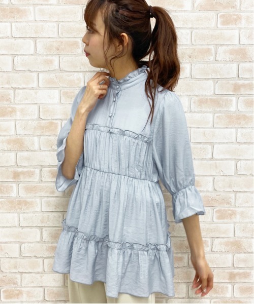 apres jour（アプレジュール）の「フリルハイネックチュニック【ZOZOTOWN限定アイテム】（シャツ/ブラウス・レディース・ライトブルー/ベージュ/オフホワイト・フリー）」の20枚目の写真