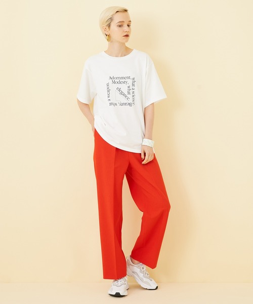 STUDIOUS（ステュディオス）の「【STUDIOUS】グラフィックプリントTEE（Tシャツ/カットソー・レディース・パープル/ホワイト・FREE）」の11枚目の写真