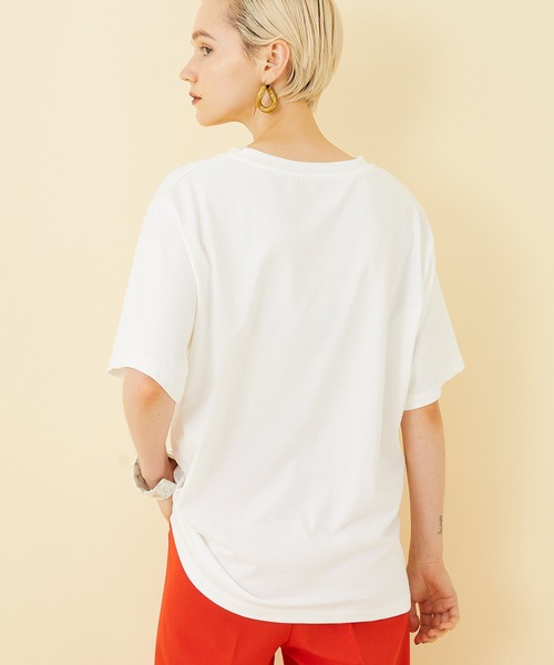 STUDIOUS（ステュディオス）の「【STUDIOUS】グラフィックプリントTEE（Tシャツ/カットソー・レディース・パープル/ホワイト・FREE）」の4枚目の写真