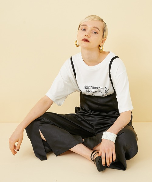 STUDIOUS（ステュディオス）の「【STUDIOUS】グラフィックプリントTEE（Tシャツ/カットソー・レディース・パープル/ホワイト・FREE）」の5枚目の写真