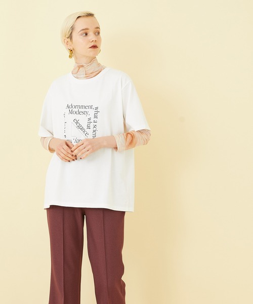 STUDIOUS（ステュディオス）の「【STUDIOUS】グラフィックプリントTEE（Tシャツ/カットソー・レディース・パープル/ホワイト・FREE）」の20枚目の写真