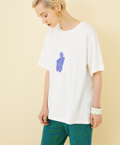 STUDIOUS（ステュディオス）の「【STUDIOUS】グラフィックプリントTEE（Tシャツ/カットソー・レディース・パープル/ホワイト・FREE）」の8枚目の写真