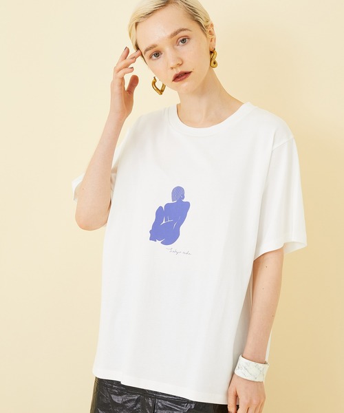 STUDIOUS（ステュディオス）の「【STUDIOUS】グラフィックプリントTEE（Tシャツ/カットソー・レディース・パープル/ホワイト・FREE）」の13枚目の写真