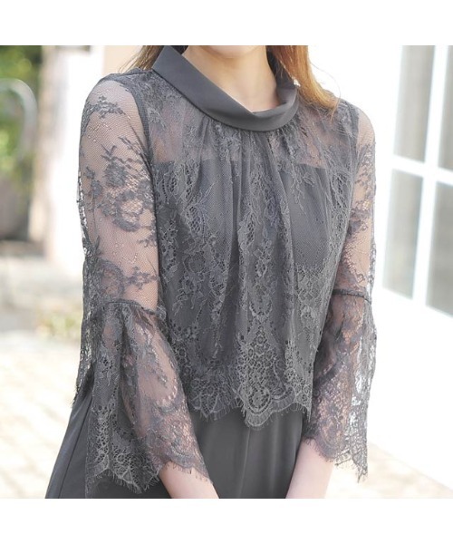 darial(ダリアル)の「レースフレアオールインワンパンツドレス(パンツドレス・レディース・ネイビー/ダークグレー・S/M/L)」の11枚目の写真