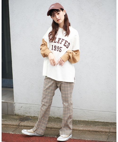 MILKFED.（ミルクフェド）の「CHAIN EMBROID FOOTBALL TEE（Tシャツ/カットソー・レディース・ベージュ/ネイビー/アッシュ・ONE SIZE）」の11枚目の写真