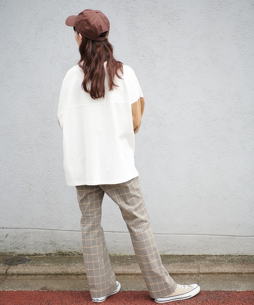 MILKFED.（ミルクフェド）の「CHAIN EMBROID FOOTBALL TEE（Tシャツ/カットソー・レディース・ベージュ/ネイビー/アッシュ・ONE SIZE）」の16枚目の写真