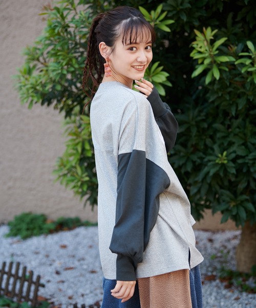 MILKFED.（ミルクフェド）の「CHAIN EMBROID FOOTBALL TEE（Tシャツ/カットソー・レディース・ベージュ/ネイビー/アッシュ・ONE SIZE）」の21枚目の写真