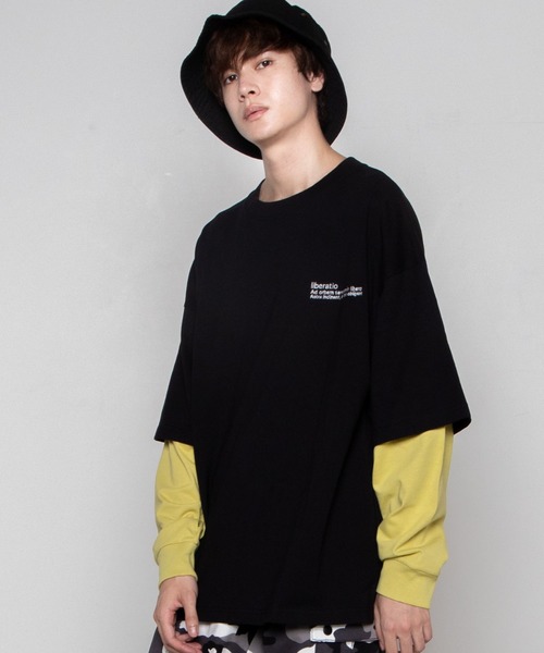 WEGO（ウィゴー）の「WEGO/レイヤードロゴビッグシルエットロンT（Tシャツ/カットソー・メンズ・ブラック系その他/ブラック/ホワイト系その他/ホワイト・MEDIUM/LARGE）」の15枚目の写真