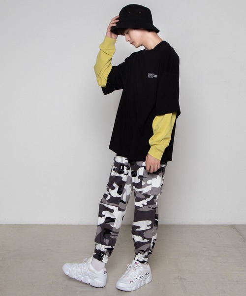 WEGO（ウィゴー）の「WEGO/レイヤードロゴビッグシルエットロンT（Tシャツ/カットソー・メンズ・ブラック系その他/ブラック/ホワイト系その他/ホワイト・MEDIUM/LARGE）」の17枚目の写真