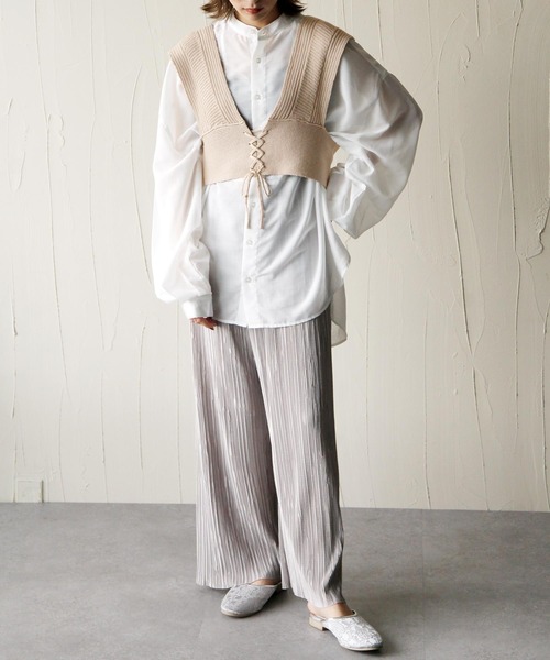 Chillfar（チルファー）の「2way畦編みビスチェ（ベスト・レディース・ブラック/ベージュ/ブラウン/アイボリー・FREE）」の10枚目の写真