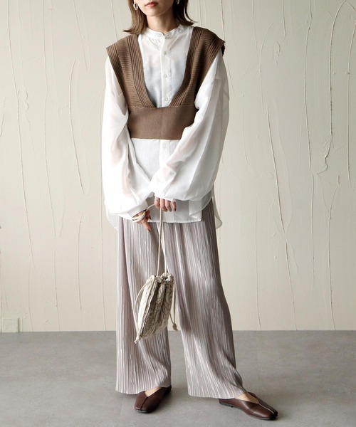 Chillfar（チルファー）の「2way畦編みビスチェ（ベスト・レディース・ブラック/ベージュ/ブラウン/アイボリー・FREE）」の17枚目の写真