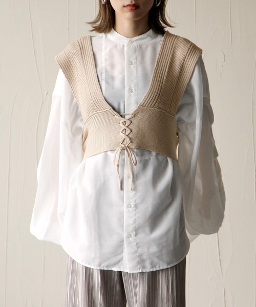 Chillfar（チルファー）の「2way畦編みビスチェ（ベスト・レディース・ブラック/ベージュ/ブラウン/アイボリー・FREE）」の19枚目の写真