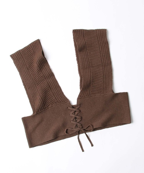 Chillfar（チルファー）の「2way畦編みビスチェ（ベスト・レディース・ブラック/ベージュ/ブラウン/アイボリー・FREE）」の7枚目の写真