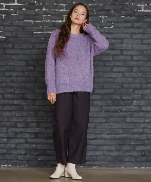 niko and（ニコアンド）の「洗えるミックスカラーブークレーニット