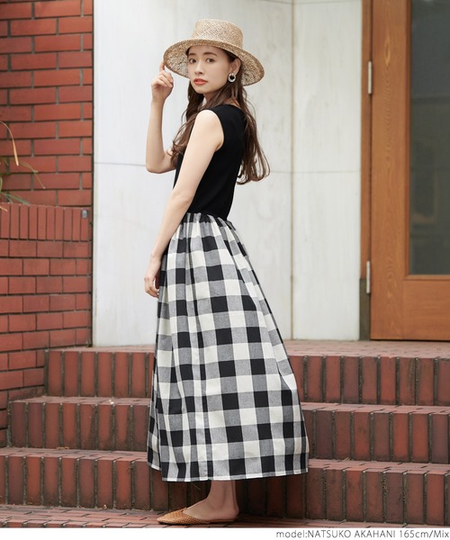 coca(coca)(コカ)の「リブニットドッキングチェックワンピース(ワンピース・レディース・ブラック系その他・ONE SIZE)」の10枚目の写真