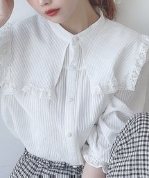 SLURR | スクエアネックレースパフスリーブブラウス(シャツ/ブラウス)