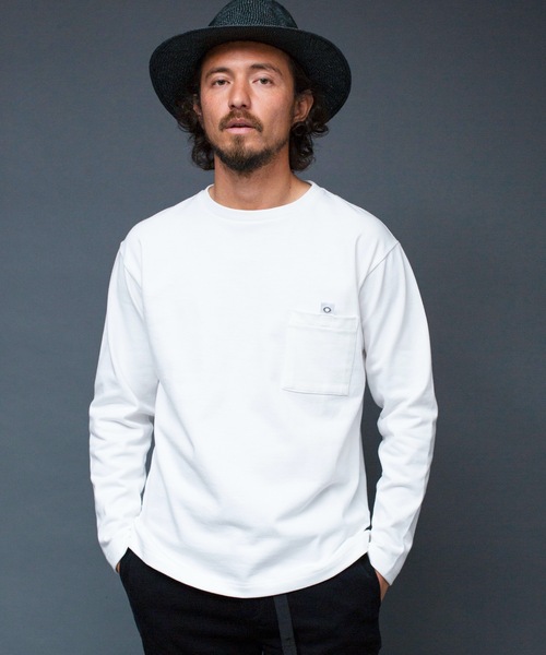 Magine(マージン)の「T/C HEAVY CTN TAB PKT TEE L/S:T/Cヘビーコットン グログランテープ タブ ポケット ロングスリーブ(Tシャツ/カットソー・メンズ・ホワイト/ブラック/ベージュ/オリーブ・44/46/48)」の3枚目の写真