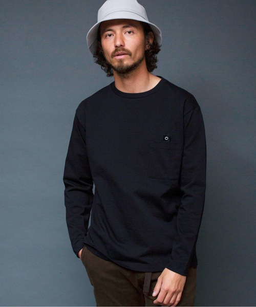 Magine(マージン)の「T/C HEAVY CTN TAB PKT TEE L/S:T/Cヘビーコットン グログランテープ タブ ポケット ロングスリーブ(Tシャツ/カットソー・メンズ・ホワイト/ブラック/ベージュ/オリーブ・44/46/48)」の8枚目の写真