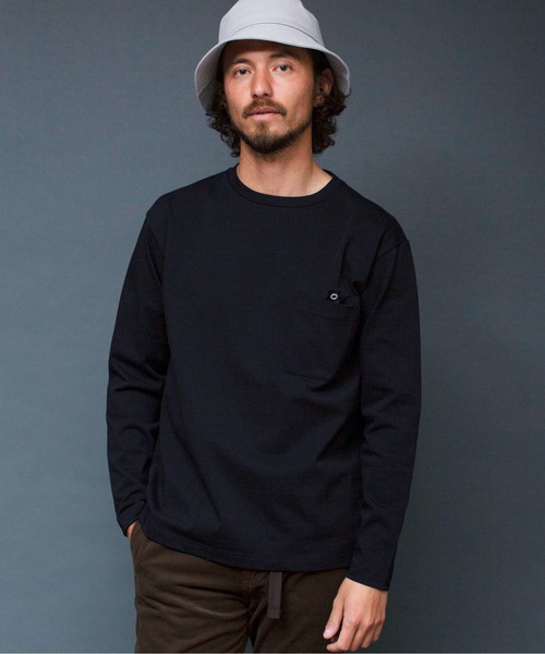 Magine(マージン)の「T/C HEAVY CTN TAB PKT TEE L/S:T/Cヘビーコットン グログランテープ タブ ポケット ロングスリーブ(Tシャツ/カットソー・メンズ・ホワイト/ブラック/ベージュ/オリーブ・44/46/48)」の9枚目の写真