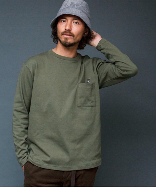 Magine(マージン)の「T/C HEAVY CTN TAB PKT TEE L/S:T/Cヘビーコットン グログランテープ タブ ポケット ロングスリーブ(Tシャツ/カットソー・メンズ・ホワイト/ブラック/ベージュ/オリーブ・44/46/48)」の15枚目の写真