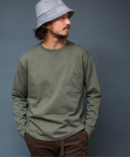 Magine(マージン)の「T/C HEAVY CTN TAB PKT TEE L/S:T/Cヘビーコットン グログランテープ タブ ポケット ロングスリーブ(Tシャツ/カットソー・メンズ・ホワイト/ブラック/ベージュ/オリーブ・44/46/48)」の17枚目の写真