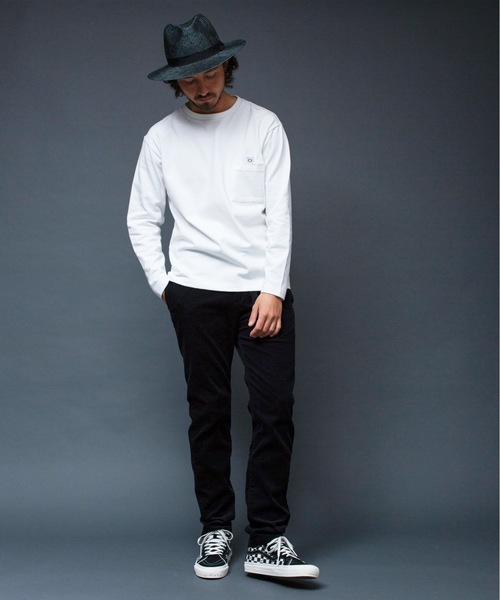 Magine(マージン)の「T/C HEAVY CTN TAB PKT TEE L/S:T/Cヘビーコットン グログランテープ タブ ポケット ロングスリーブ(Tシャツ/カットソー・メンズ・ホワイト/ブラック/ベージュ/オリーブ・44/46/48)」の18枚目の写真