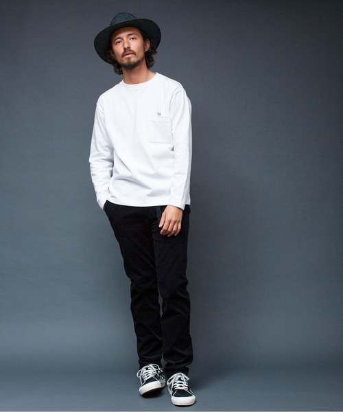 Magine(マージン)の「T/C HEAVY CTN TAB PKT TEE L/S:T/Cヘビーコットン グログランテープ タブ ポケット ロングスリーブ(Tシャツ/カットソー・メンズ・ホワイト/ブラック/ベージュ/オリーブ・44/46/48)」の21枚目の写真