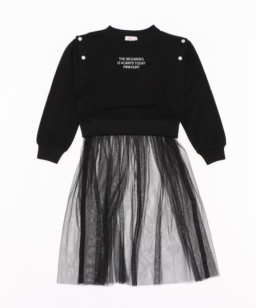 PINKHUNT（ピンクハント）の「PINKHUNT チュールスカート付きトレーナー 5181（スウェット・キッズ・ブラック/グリーン系その他2・130cm/140cm/150cm/160cm/120cm）」の3枚目の写真