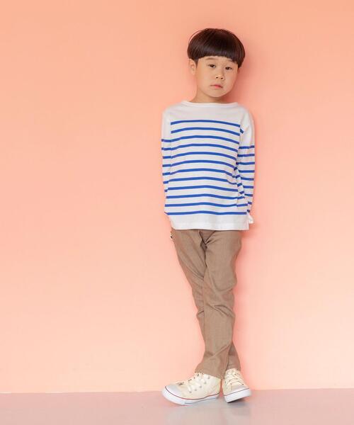 coen（コーエン）の「【coen キッズ/ジュニア】コンパクト天竺ボーダーTシャツ（Tシャツ/カットソー・キッズ・コバルトブルー/レッド・150/100/120/110/130/140）」の3枚目の写真
