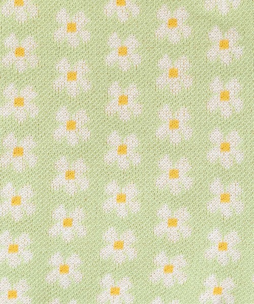 WC（ダブル シー）の「WC/フラワーニット半袖ポロシャツ（ニット/セーター・レディース・ブラック/グリーン/パープル・FREE）」の5枚目の写真